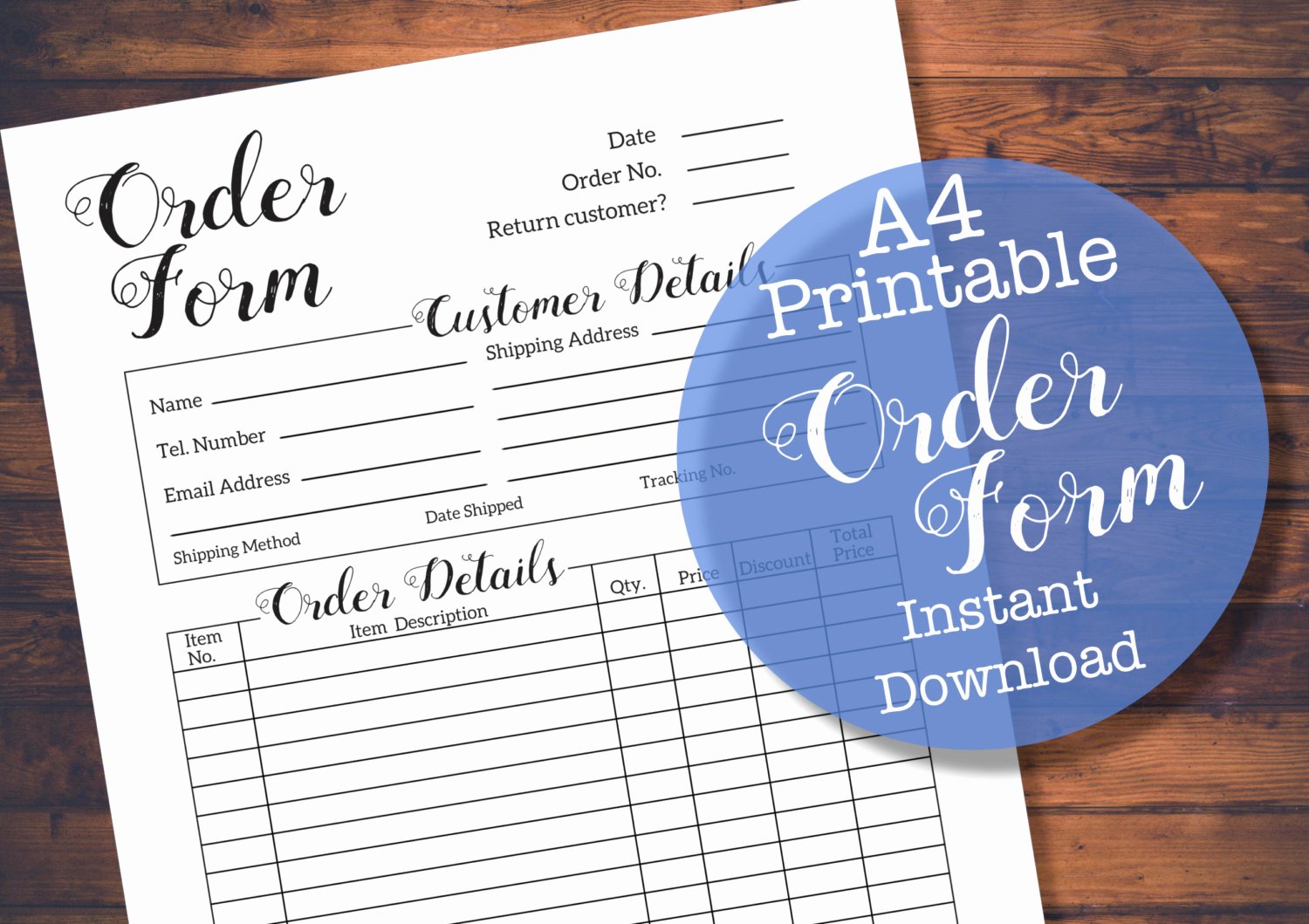 Order forms for Small Business Lovely Printable Black and White A4 order form Business