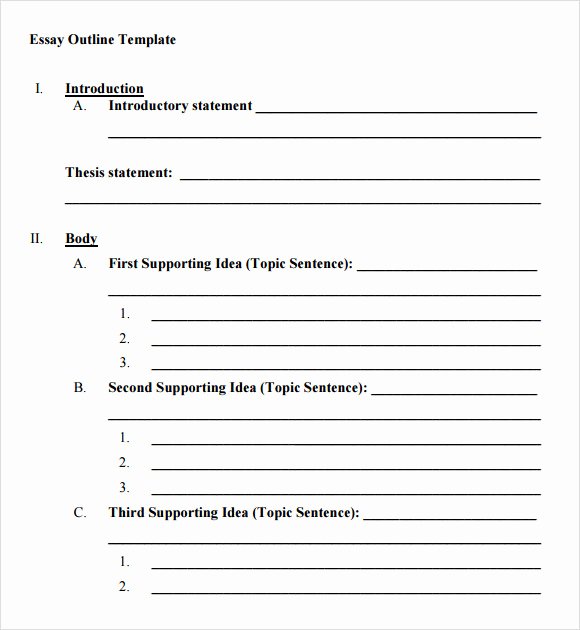 Outline Template for Essay Elegant Blank Outline Template 7 Download Free Documents In Pdf