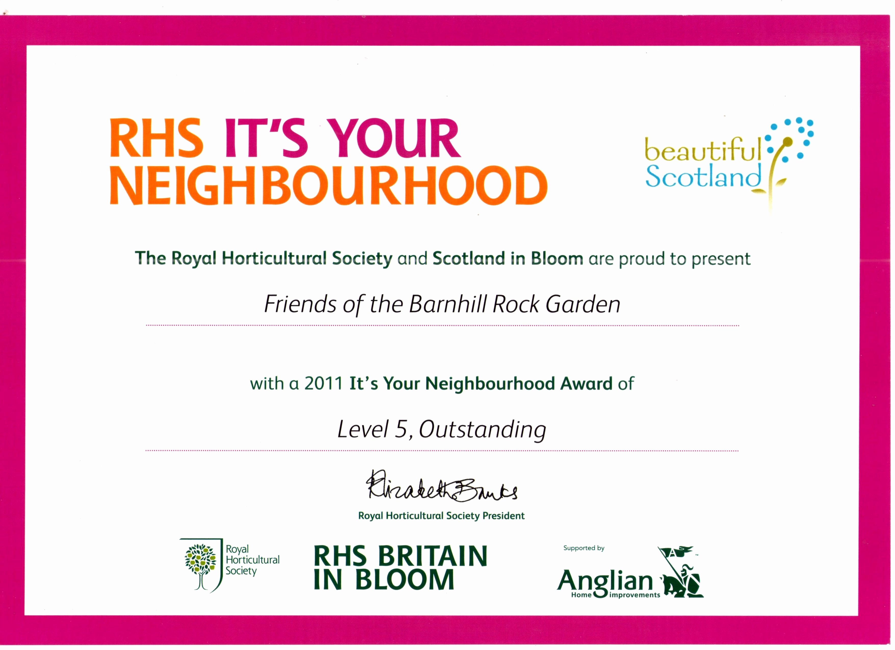 Outstanding Achievement Award Template Lovely Barnhill Rock Garden Broughty Ferry Garden Awards