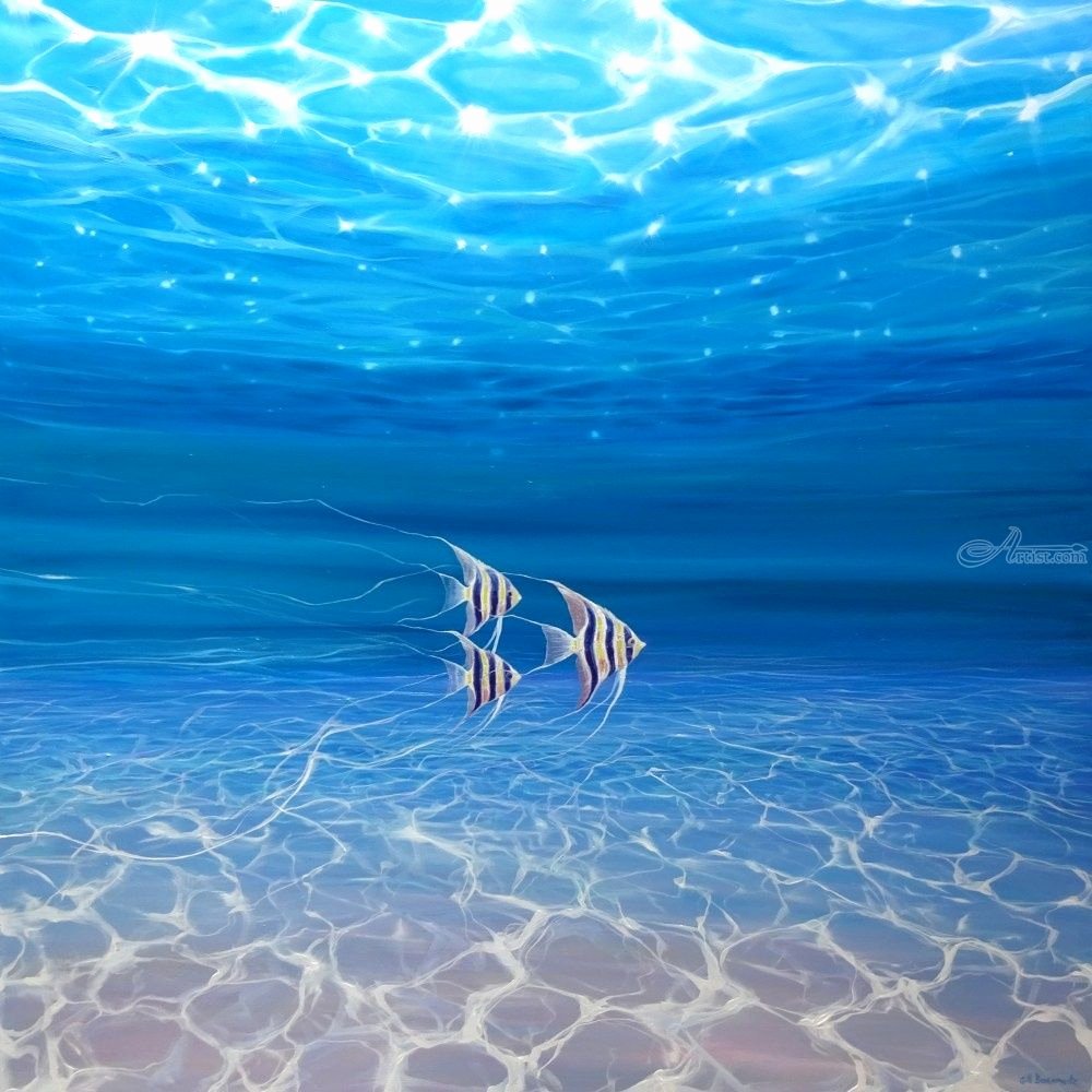 Paintings Of Fish Underwater New Under the Sea Angels A Large original Underwater