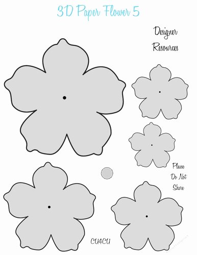 Paper Flower Pattern Printable Unique 3d Paper Flower Templates 5 Cu4cu Cup 2049