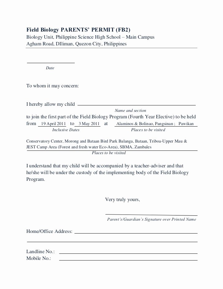 Parent Consent forms Template Best Of Consent form Fb 10