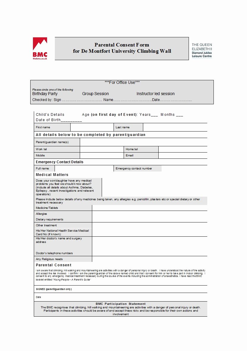 Parent Consent forms Template Luxury 50 Printable Parental Consent form &amp; Templates Template Lab