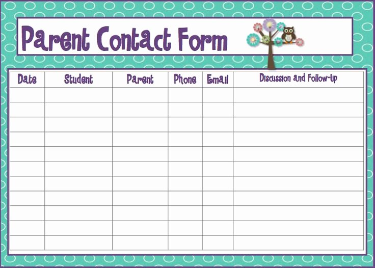 Parent Contact Log Inspirational Parent Contact Log Template In Excel Excel Template