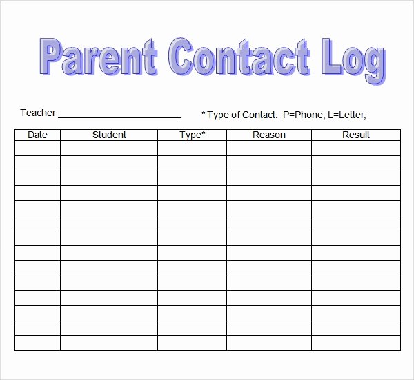 Parent Contact Log Unique Sample Call Log Template 11 Free Documents In Pdf Word