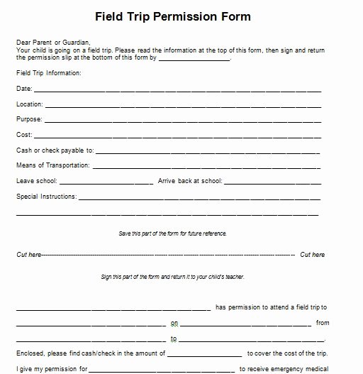 Parent Permission Slip Template New 35 Permission Slip Templates &amp; Field Trip forms