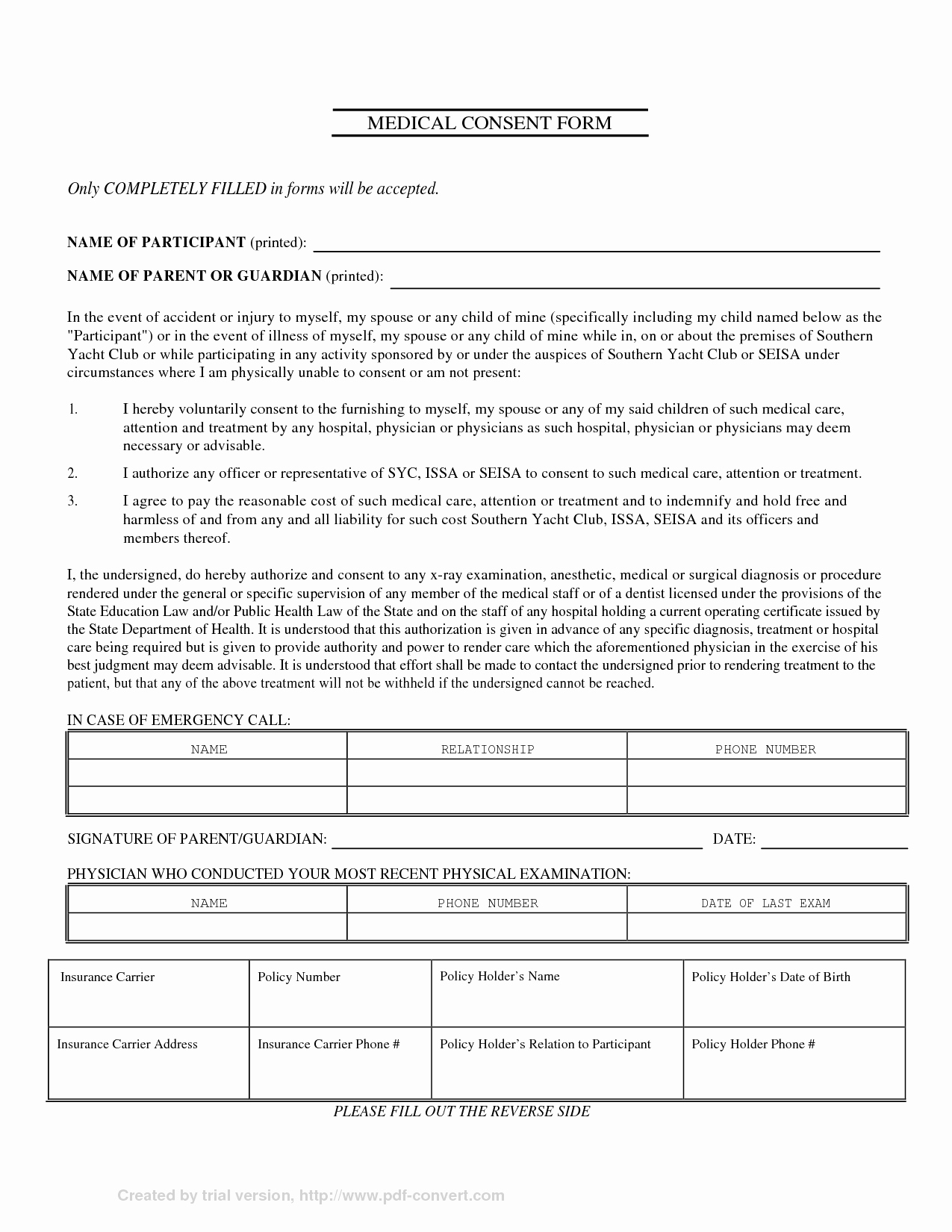 Parental Consent forms Template Awesome Parental Medical Consent form Template Free Printable