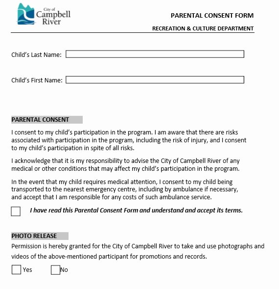 Parental Consent forms Template New 9 Free Sample Printable Parent Consent forms Printable
