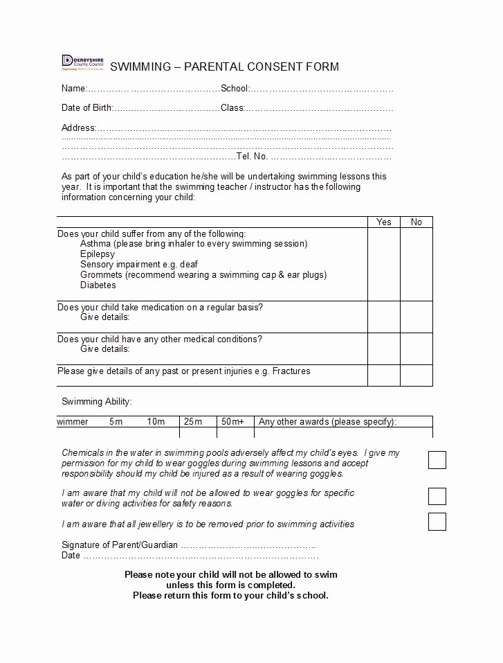 Parents Consent form Template Lovely 50 Printable Parental Consent form &amp; Templates Template Lab