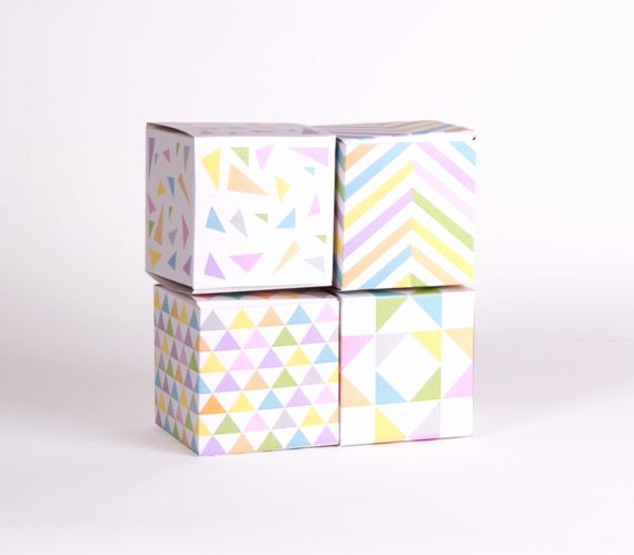 Party Favor Box Template Fresh Modern Geometric Favor Box Printable Templates by