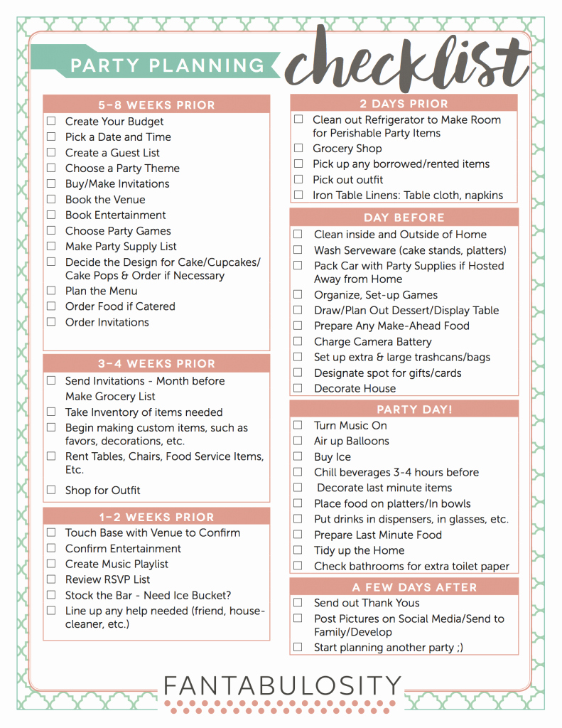 Party Planning Checklist Printable Luxury Pin by Jennifer Ventura On for the Fice In 2019