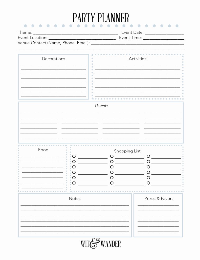 Party Planning Checklist Printable New Free Printable Party Planner Our Handcrafted Life