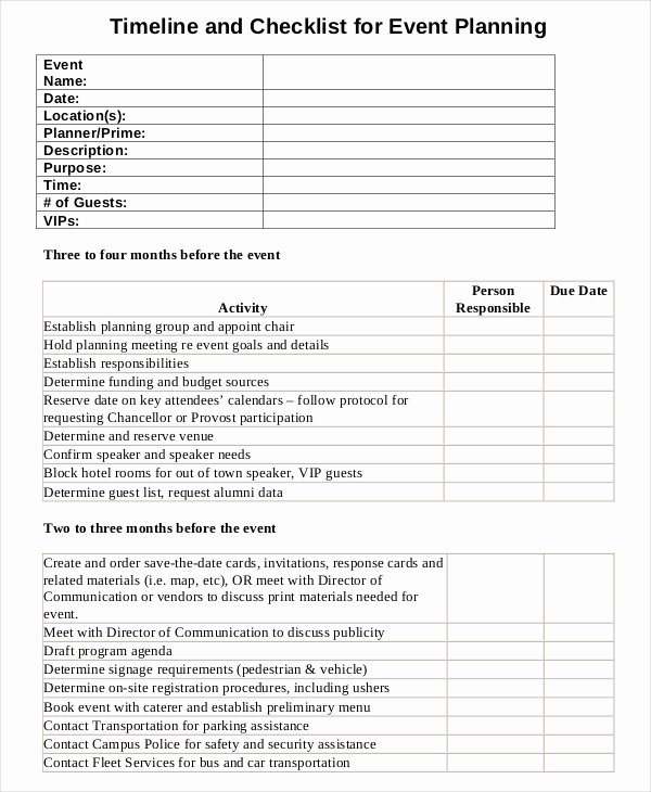 Party Planning Template Excel Inspirational 19 event Checklist Templates Word Pdf Google Docs