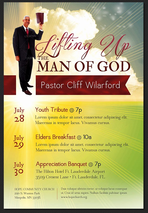 Pastor Appreciation Day Program Template Fresh Pastor Appreciation Flyer Templates