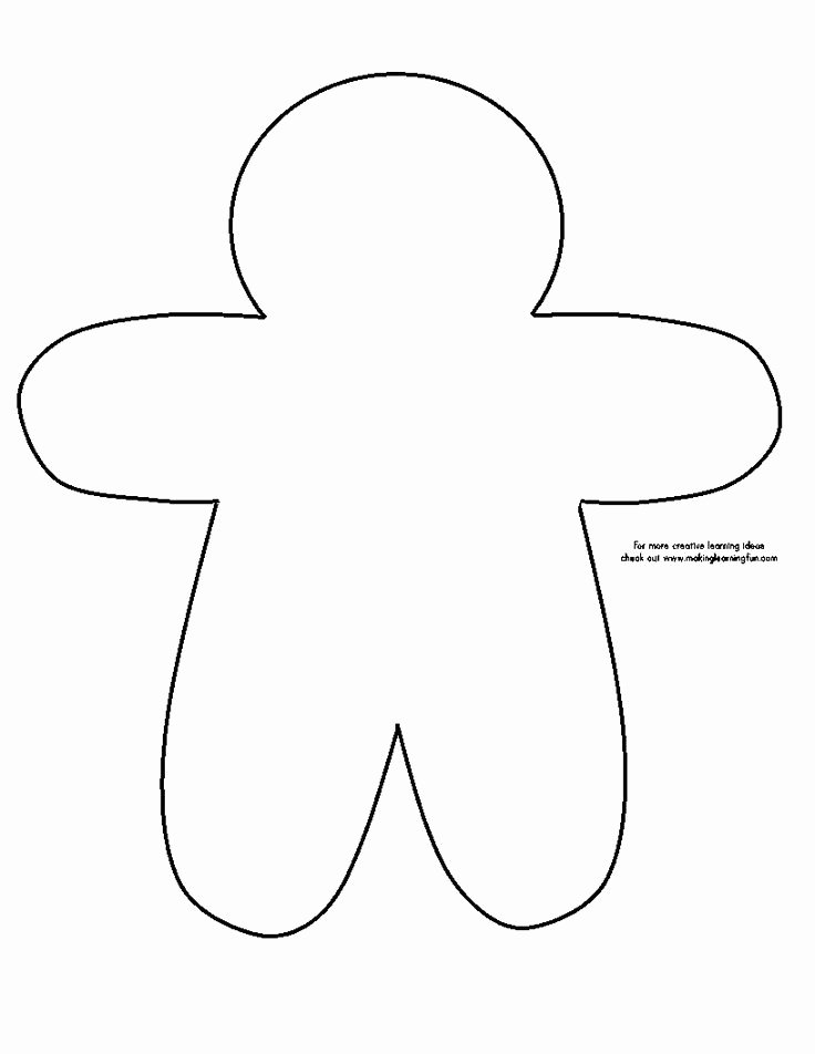 Patterns for Gingerbread Men Awesome Templates Outline for Writing Page Glyph