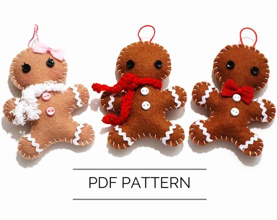 Patterns for Gingerbread Men Best Of Diy Gingerbread Man ornament Pdf Pattern Christmas