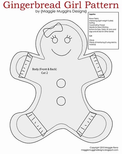 Patterns for Gingerbread Men Luxury Gingerbread Girl Pattern Christmas