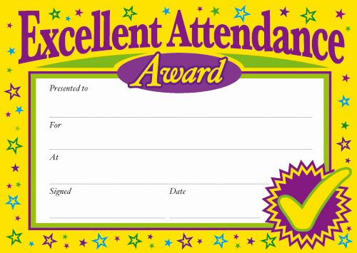 Perfect attendance Certificate Printable Best Of Certificate Of attendance Templates