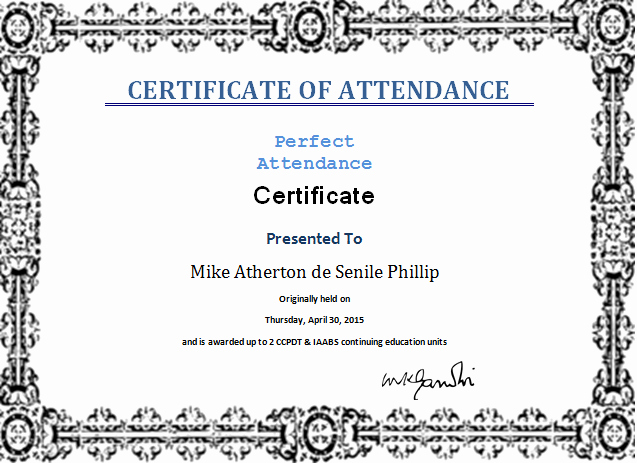 Perfect attendance Certificate Printable Fresh Certificate Templates