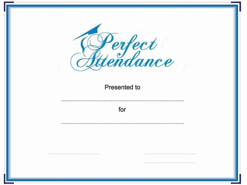 Perfect attendance Certificate Printable Luxury Free Printable Perfect attendance Certificate Template