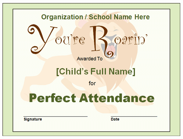 Perfect attendance Certificate Printable Unique Perfect attendance Quotes for Employees Quotesgram
