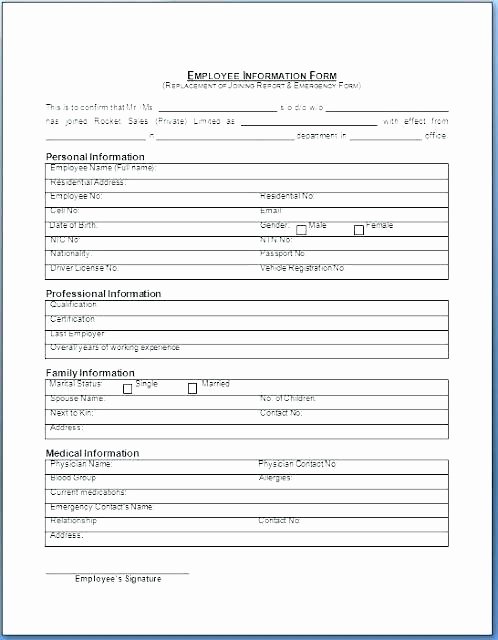 Personal Data Sheet forms Unique Personal Data Sheet Template