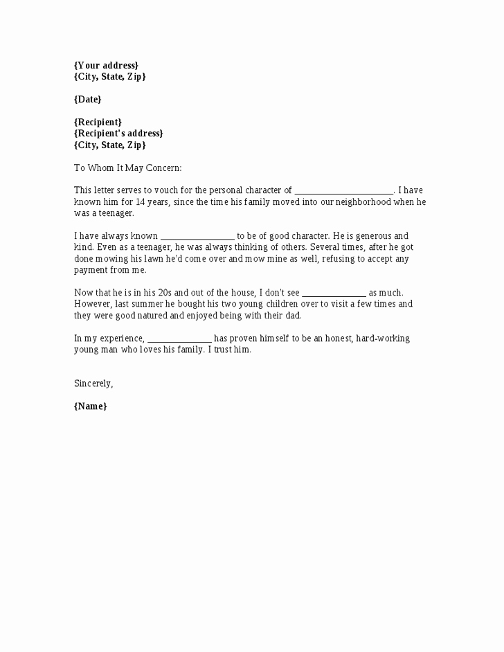 Personal Letters Of Reference New Personal Reference Letter Template 2016