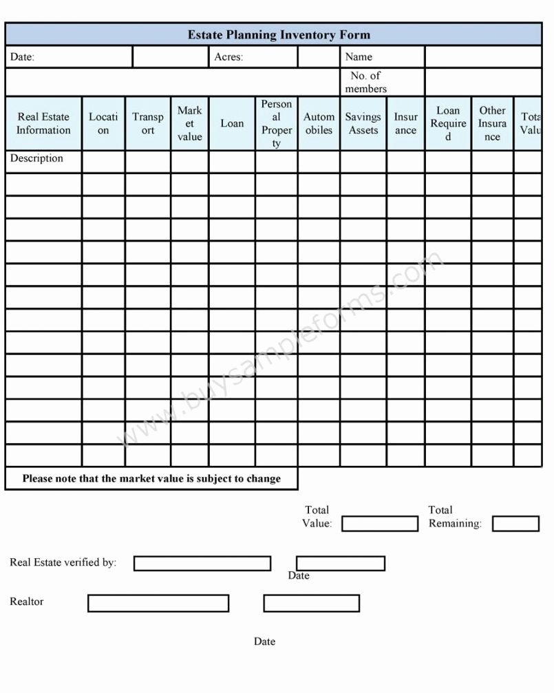 Personal Property Inventory Sheet Awesome 10 Estate Inventory Examples Pdf