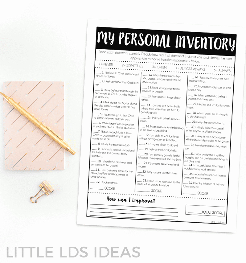 Personal Property Inventory Sheet Beautiful Personal Inventory Sheet Free Printable From Little Lds Ideas