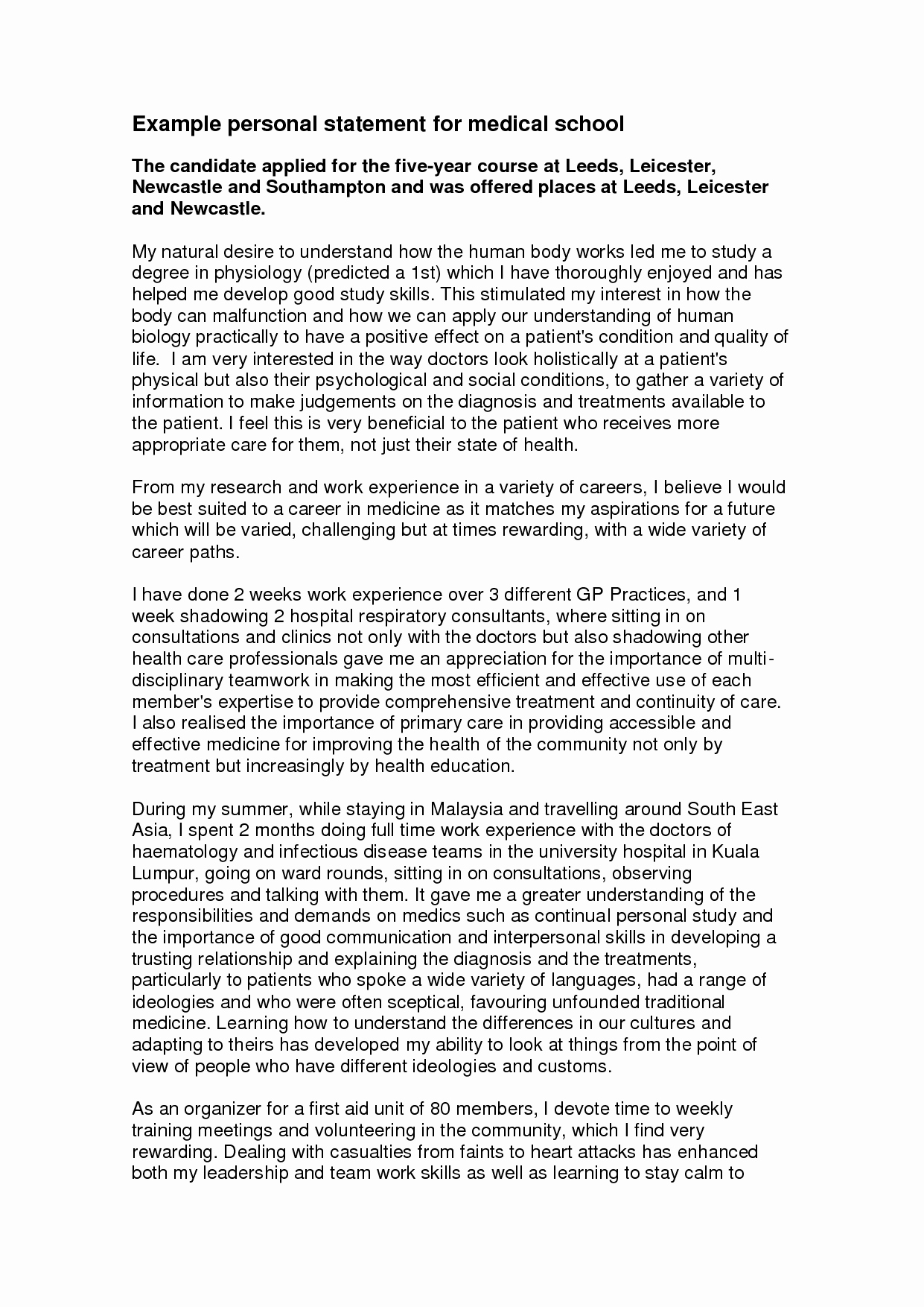 Personal Statement for School Fresh Writing A Good Personal Statement for Veterinary School