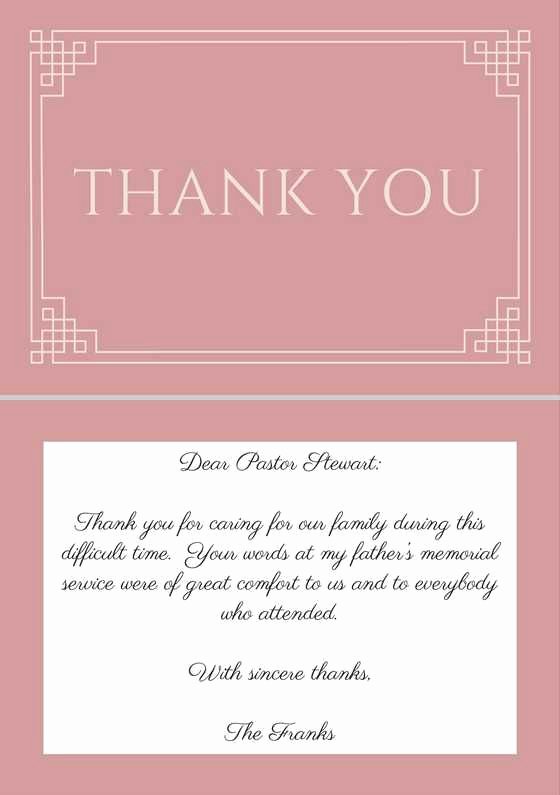 Personal Thank You Notes Sample Best Of Sample Wording for A Funeral Thank You Note for A Pastor