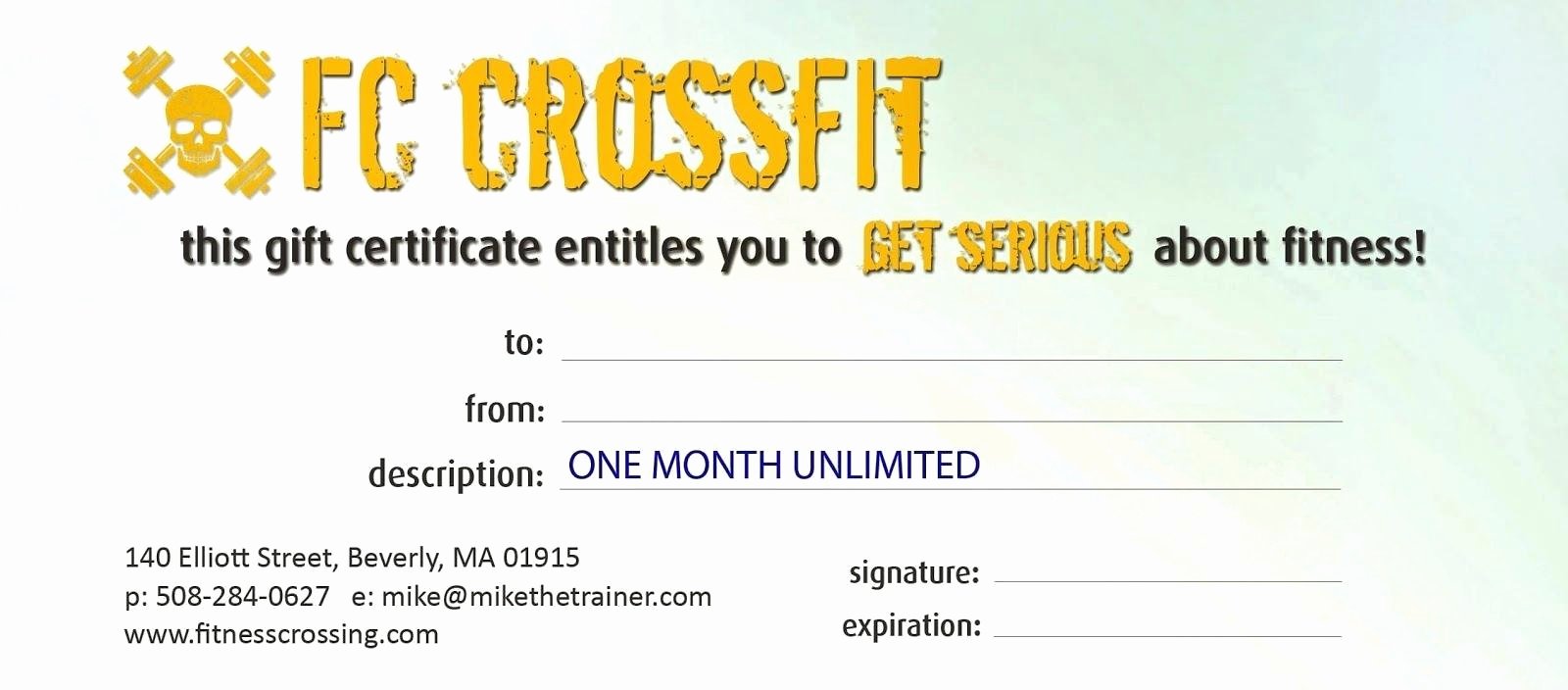 Personal Training Gift Certificate Template Beautiful Fitness Gift Certificate Template Image – Free Personal