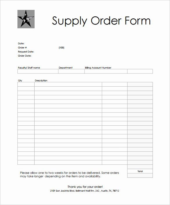Photography order form Template Word Unique Printable order forms Templates