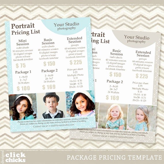 Photography Price List Template Free Lovely Graphy Package Pricing List Template Portrait