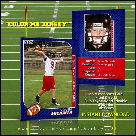 Photoshop Baseball Card Templates Lovely 2019 Football Sports Trading Card Template for Shop