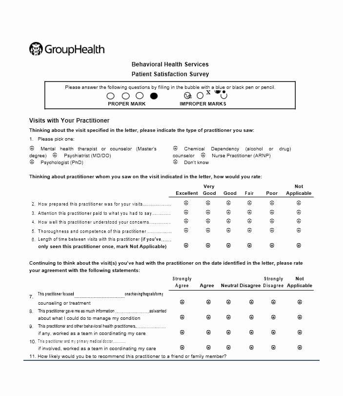 Physician Satisfaction Survey Questions Elegant 54 Effective Patient Satisfaction Survey Templates Questions