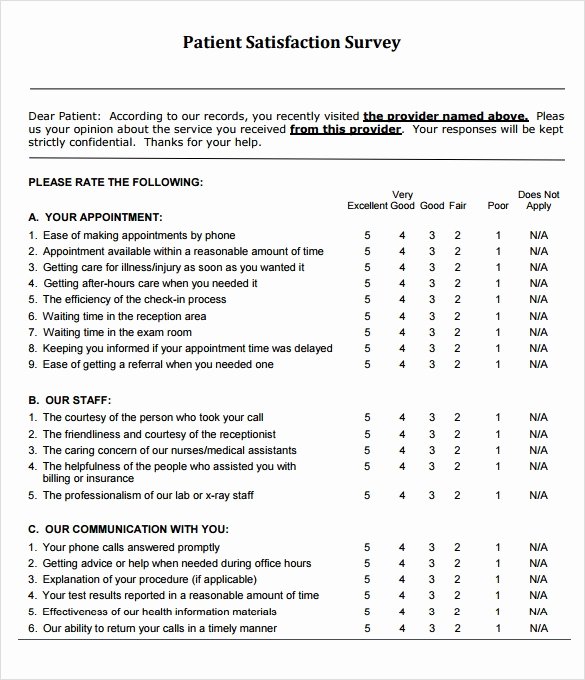 Physician Satisfaction Survey Questions Fresh Sample Patient Satisfaction Survey 10 Documents In Pdf