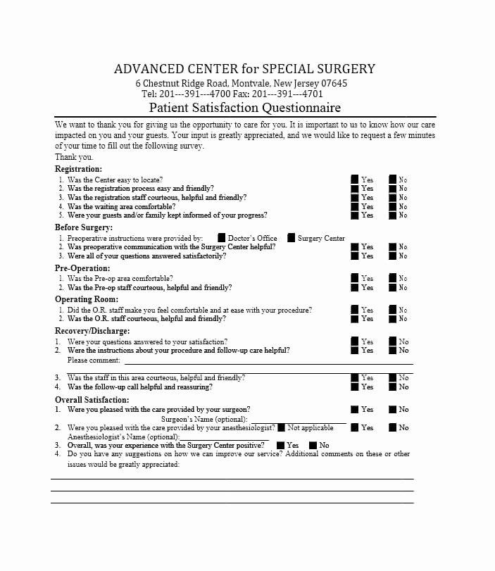 Physician Satisfaction Survey Questions Inspirational 54 Effective Patient Satisfaction Survey Templates Questions