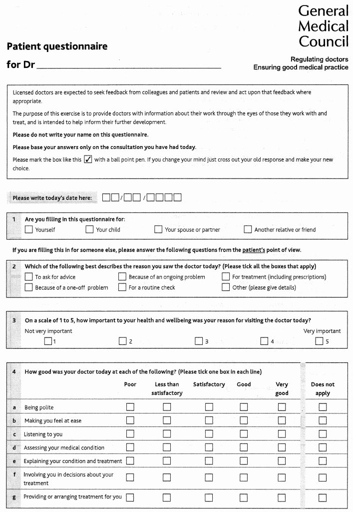 Physician Satisfaction Survey Questions Lovely General Medical Council Patient Survey