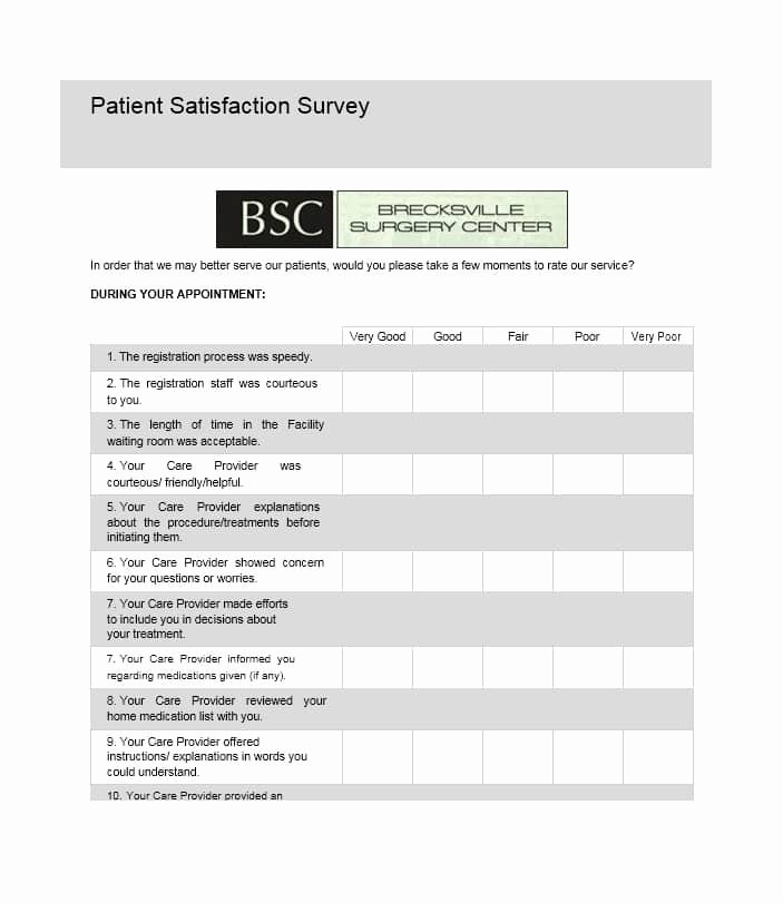 Physician Satisfaction Survey Questions New 54 Effective Patient Satisfaction Survey Templates Questions