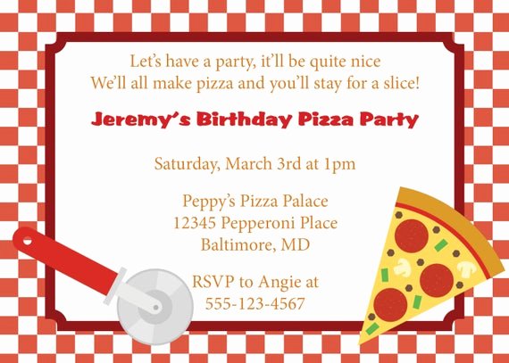 Pizza Party Invitation Template Word New Items Similar to Pizza Party Invitation Invite Diy