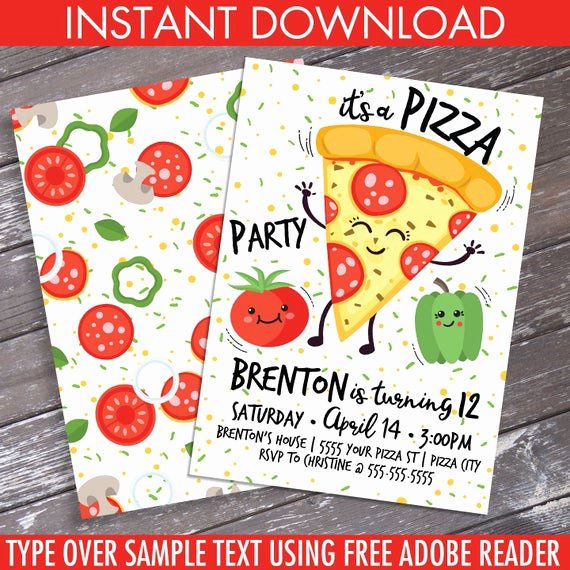 Pizza Party Invites Free Printable Lovely Pizza Party Invitation Pizza Birthday Party Pizza Party