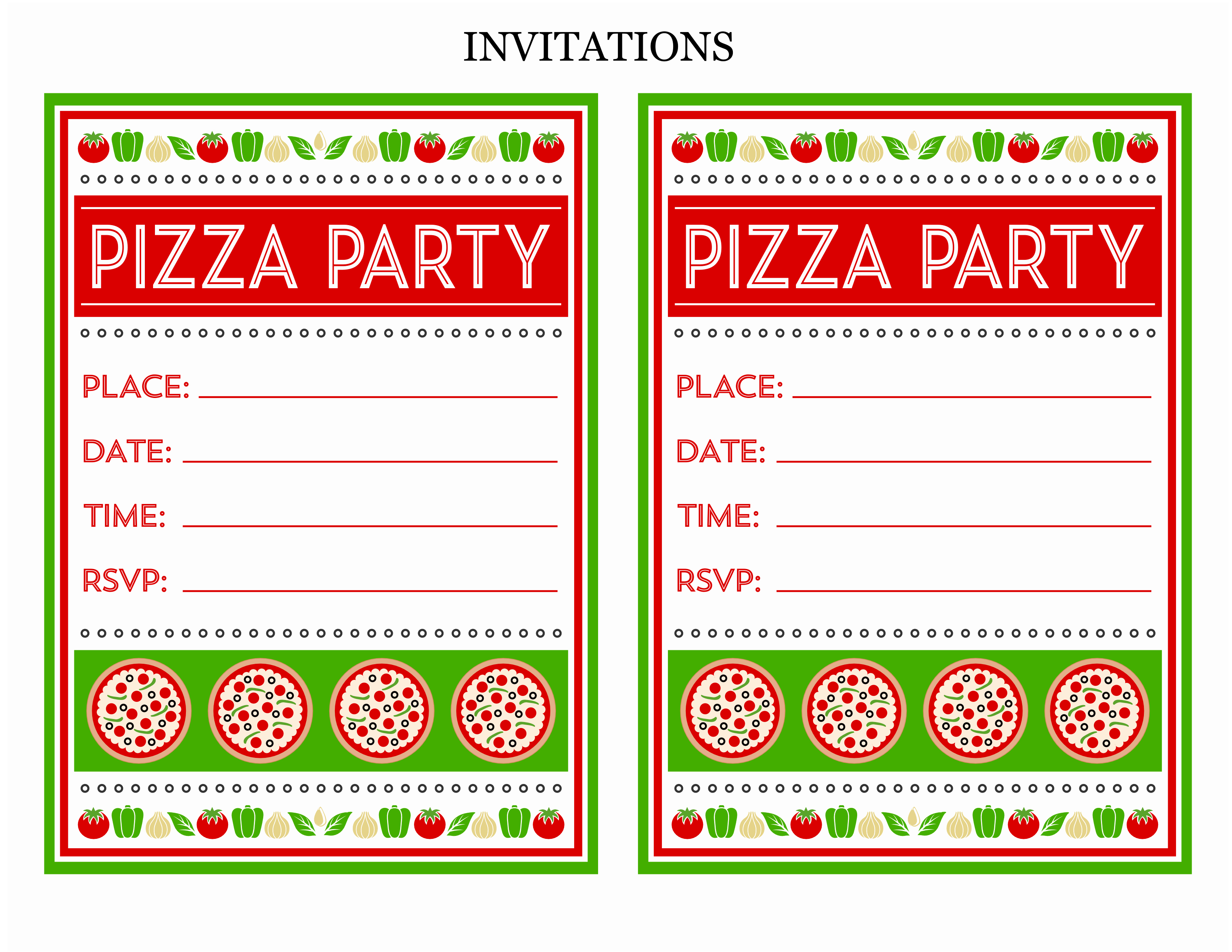Pizza Party Invites Free Printable Unique Free Pizza Party Printables