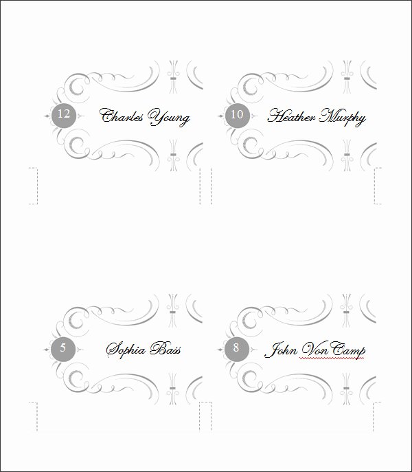 Place Card Templates for Word Luxury Printable Place Cards Template