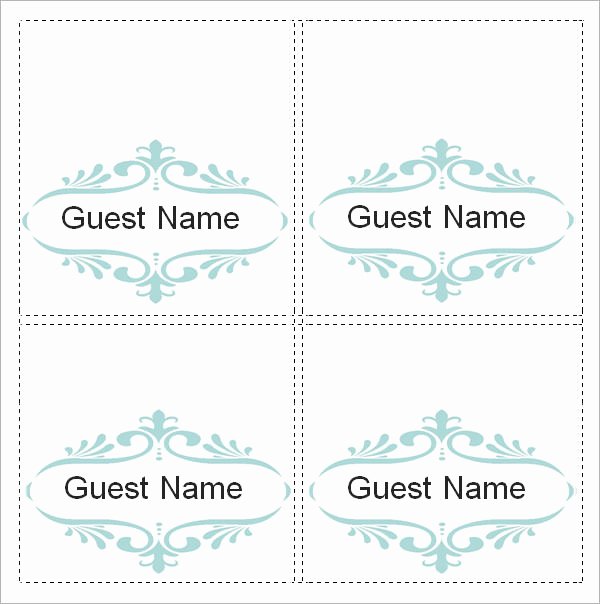 Place Cards Template for Word Best Of Sample Place Card Template 6 Free Documents Download In