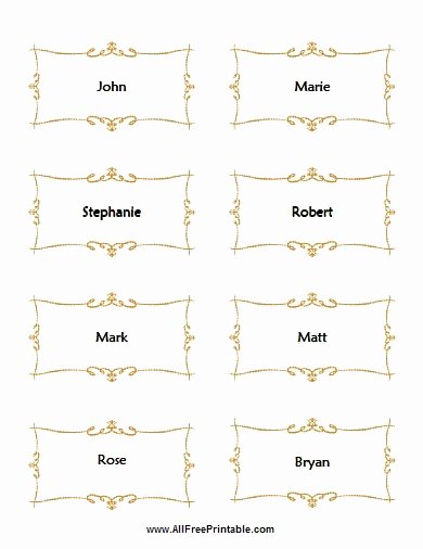 Place Cards Template Free Inspirational Free Printable Wedding Place Card Template