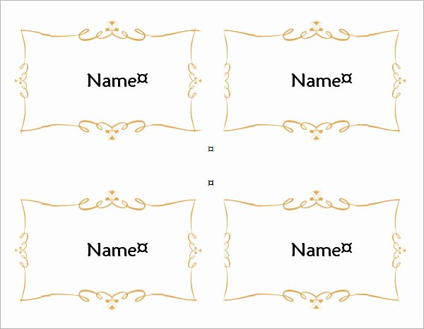 Place Cards Template Free New Free 6 Place Card Templates In Word