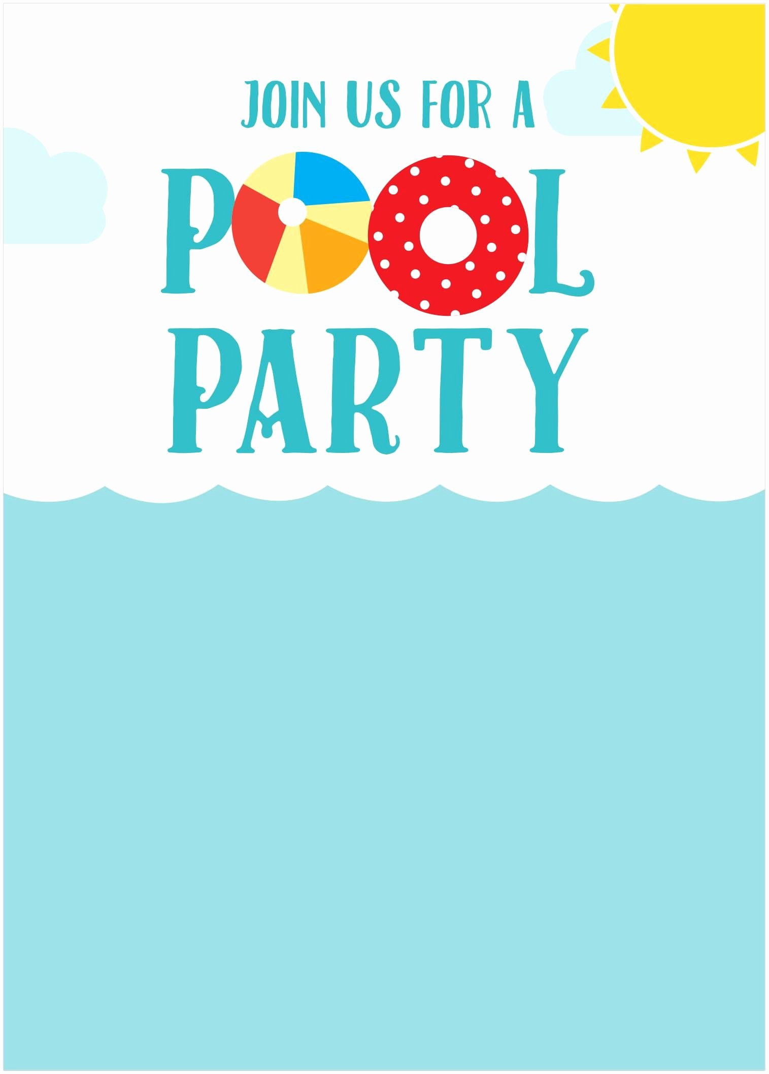 Pool Party Invite Template Free Beautiful Party Invitation Template Party Invitation Templates