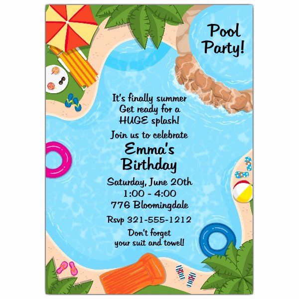 Pool Party Invite Template Free Fresh Backyard Pool Party Invitations