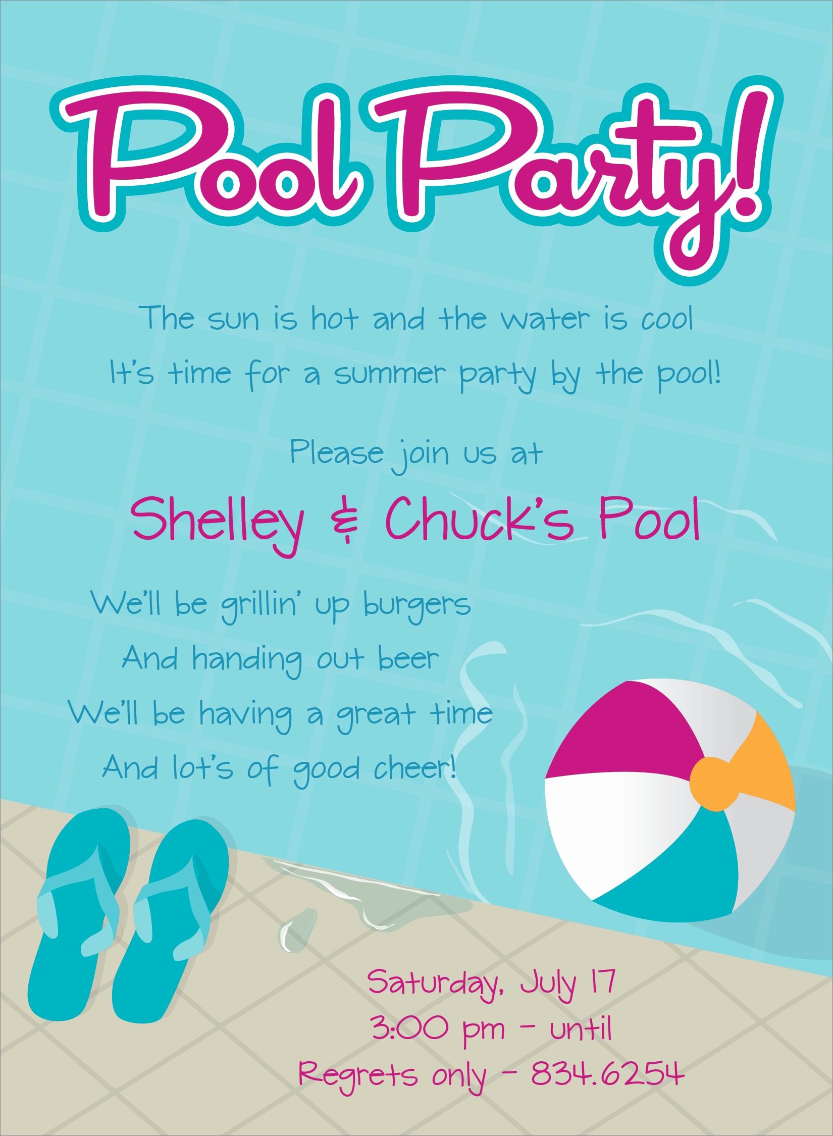 Pool Party Invite Template Free Fresh Pool Party Free Line Invitations